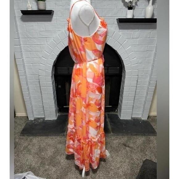 Nicole Miller Tropical Print Maxi Dress NWOT Medium - Picture 2 of 3